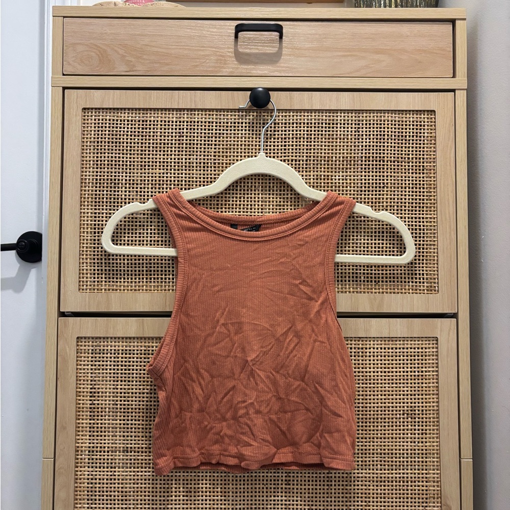 SHEIN burnt orange ribbed tank top